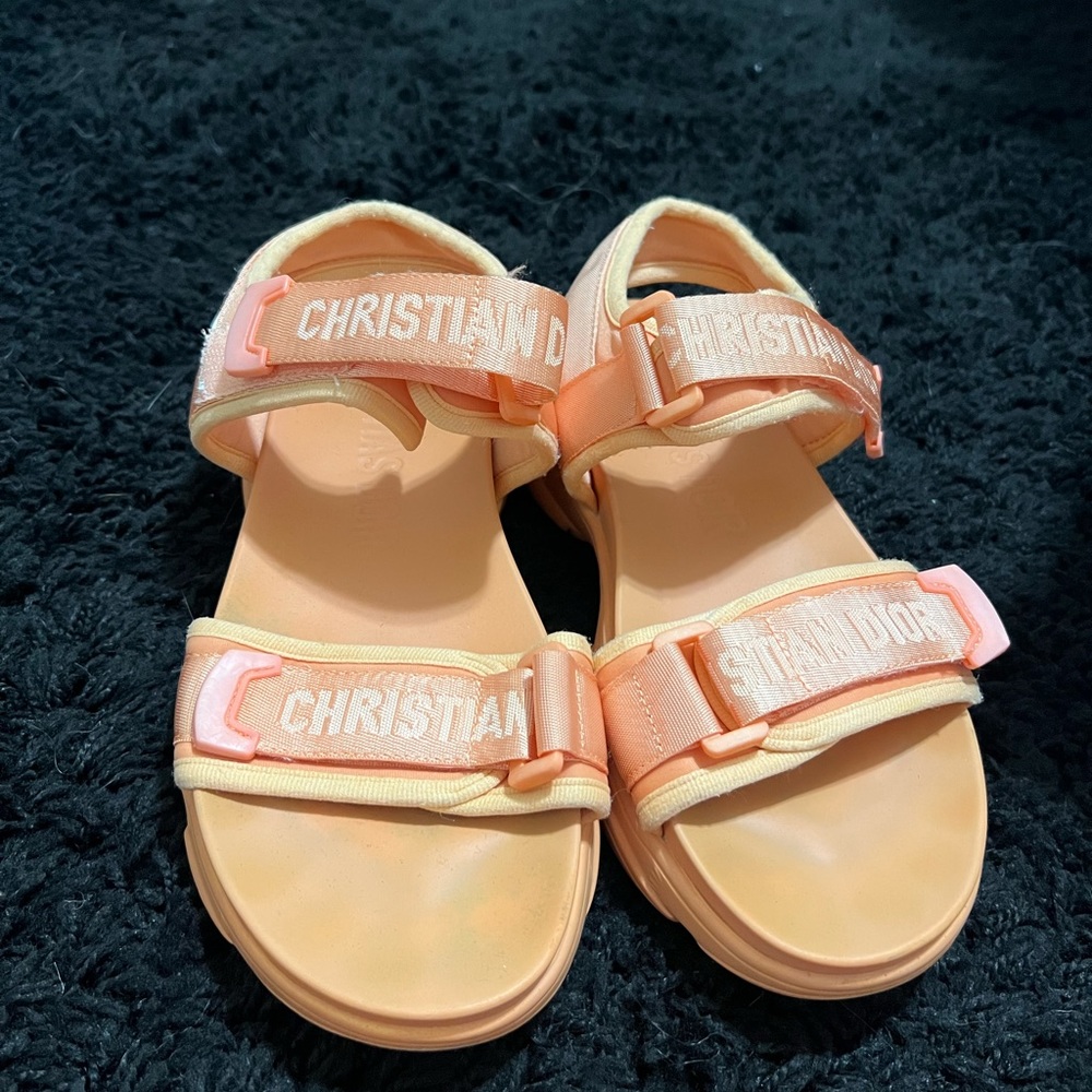 Size 7 Christian Dior orange sandals